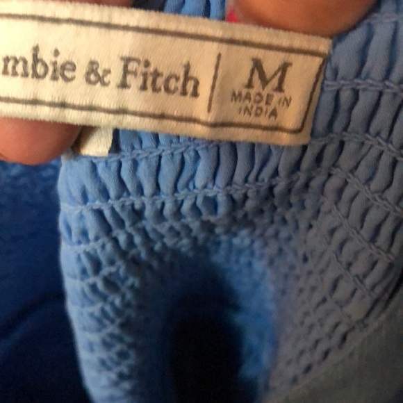 Abercrombie & Fitch V-Neck Linen Blend Dress in Size Medium in Sky Blue - Picture 5 of 6